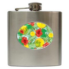 Orange Tropics Blue Hip Flask (6 Oz) by snowwhitegirl