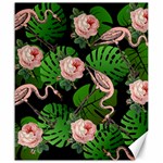 Flamingo Floral Black Canvas 20  x 24   19.57 x23.15  Canvas - 1