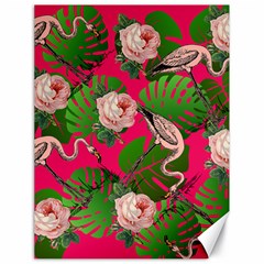 Flamingo Floral Pink Canvas 18  X 24   by snowwhitegirl