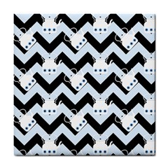 Blue Teapot Chevron Tile Coasters by snowwhitegirl