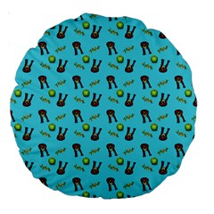 School Girl Pattern Blue Large 18  Premium Round Cushions by snowwhitegirl