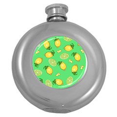 Lemons And Limes Round Hip Flask (5 Oz) by snowwhitegirl