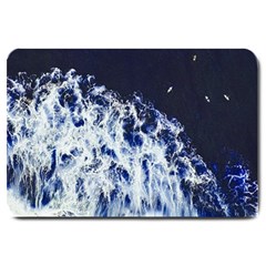 Blue Waves Sea Large Doormat  by snowwhitegirl