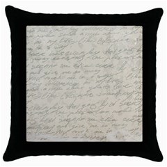 Handwritten Letter 2 Throw Pillow Case (black) by vintage2030