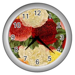 Flowers 1776429 1920 Wall Clock (silver) by vintage2030