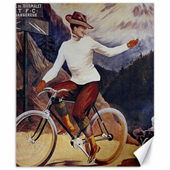 Woman On Bicycle Canvas 8  X 10  by vintage2030