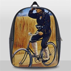 Policeman On Bicycle School Bag (large) by vintage2030