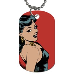 Comic Girl Dog Tag (two Sides) by vintage2030