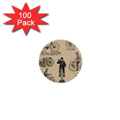 Victorian Bicycles 1  Mini Buttons (100 Pack)  by vintage2030