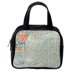 Rose Book Page Classic Handbag (one Side) by vintage2030