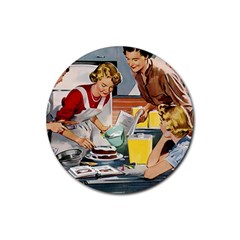 Retro Baking Rubber Round Coaster (4 Pack)  by vintage2030