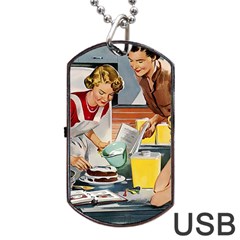 Retro Baking Dog Tag Usb Flash (two Sides) by vintage2030