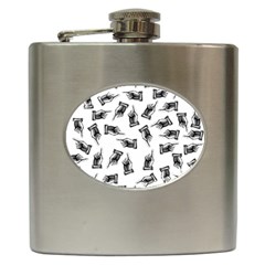 Pointing Finger Pattern Hip Flask (6 Oz) by Valentinaart