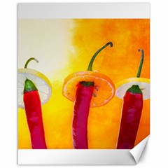 Three Red Chili Peppers Canvas 16  X 20  by FunnyCow