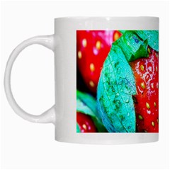 Red Strawberries White Mugs by FunnyCow