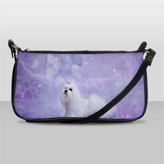 Cute Little Maltese, Soft Colors Shoulder Clutch Bag by FantasyWorld7