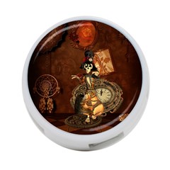 Funny Steampunk Skeleton, Clocks And Gears 4-port Usb Hub (two Sides) by FantasyWorld7