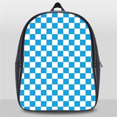 Oktoberfest Bavarian Large Blue And White Checkerboard School Bag (large) by PodArtist