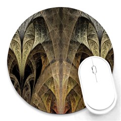 Fractal Art Graphic Design Image Round Mousepads by Sapixe