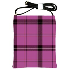 Violet Plaid Shoulder Sling Bag by snowwhitegirl