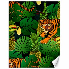 Tropical Pelican Tiger Jungle Black Canvas 18  X 24  by snowwhitegirl