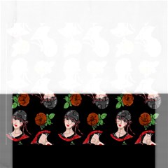 Vintage Flapper Woman Black Rectangular Jigsaw Puzzl by snowwhitegirl