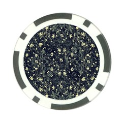 Dark Floral Collage Pattern Poker Chip Card Guard by dflcprints