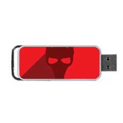 Skull Alien Species Red Character Portable Usb Flash (two Sides) by Nexatart