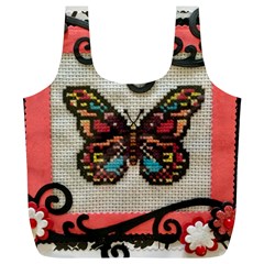 Cross Stitch Butterfly Full Print Recycle Bag (xl) by DeneWestUK