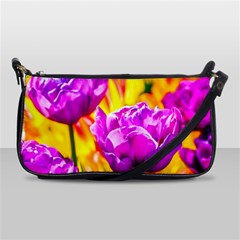 Violet Tulip Flowers Shoulder Clutch Bag by FunnyCow