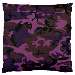 Camouflage Violet Large Flano Cushion Case (one Side) by snowwhitegirl