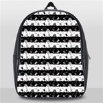 Black and White Halloween Nightmare Stripes School Bag (Large) Front