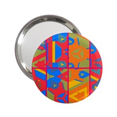 Colorful Shapes In Tiles                                                   2 25  Handbag Mirror by LalyLauraFLM