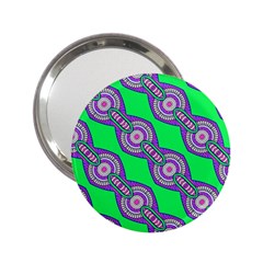 Purple Chains On A Green Background                                                    2 25  Handbag Mirror by LalyLauraFLM