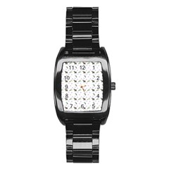 White Deer Pattern Stainless Steel Barrel Watch by snowwhitegirl