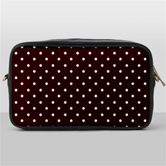 Little  Dots Maroon Toiletries Bag (one Side) by snowwhitegirl