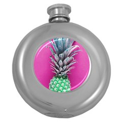 Green Pineapple Round Hip Flask (5 Oz) by snowwhitegirl