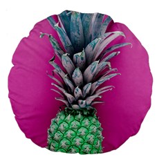 Green Pineapple Large 18  Premium Flano Round Cushions by snowwhitegirl