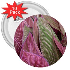 Pink Leaves 3  Buttons (10 Pack)  by snowwhitegirl