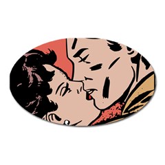 Retrocouplekissing Oval Magnet by vintage2030