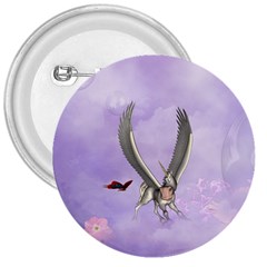 Cute Little Pegasus With Butterflies 3  Buttons by FantasyWorld7