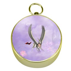 Cute Little Pegasus With Butterflies Gold Compasses by FantasyWorld7