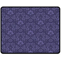 Damask Purple Double Sided Fleece Blanket (medium)  by vintage2030