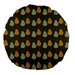 Pears Brown Large 18  Premium Flano Round Cushions Back