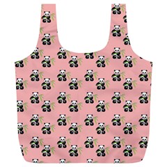 Panda With Bamboo Pink Full Print Recycle Bag (xl) by snowwhitegirl