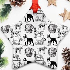 Dog Pattern White Star Ornament (two Sides) by snowwhitegirl