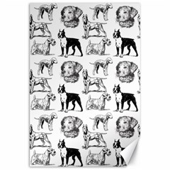 Dog Pattern White Canvas 20  X 30  by snowwhitegirl