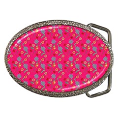 Vintage Floral Pink Belt Buckles by snowwhitegirl