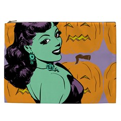 Zombie Retro Girl Cosmetic Bag (xxl) by snowwhitegirl