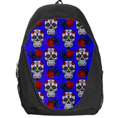 Skull Pattern Blue Backpack Bag by snowwhitegirl